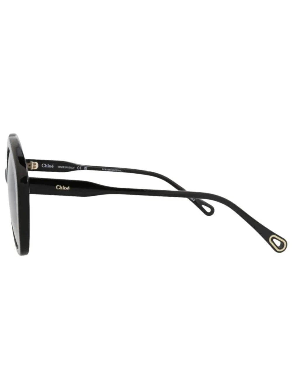 New Chloé Women's Sunglasses Round Oval Bio Acetate Frame Black Black Blue